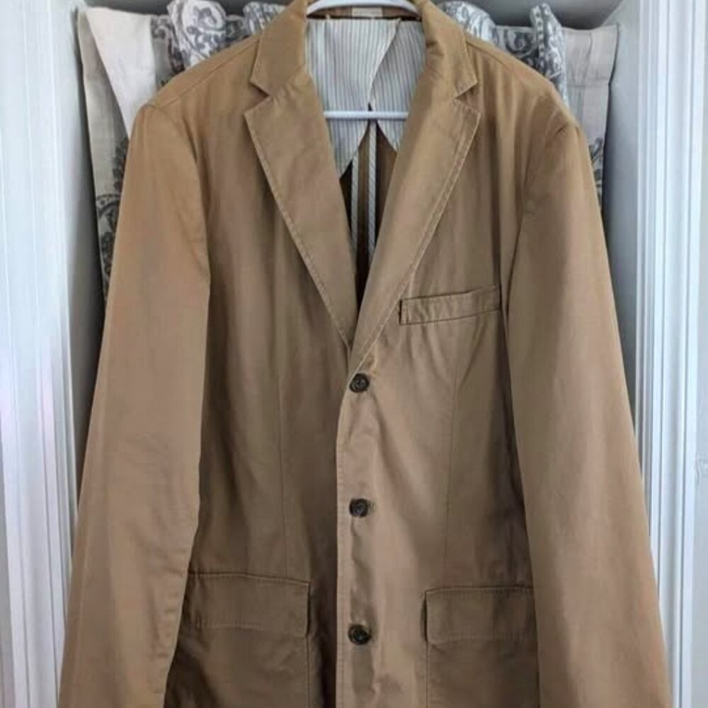 Unstructured 3-button Cotton Blazer